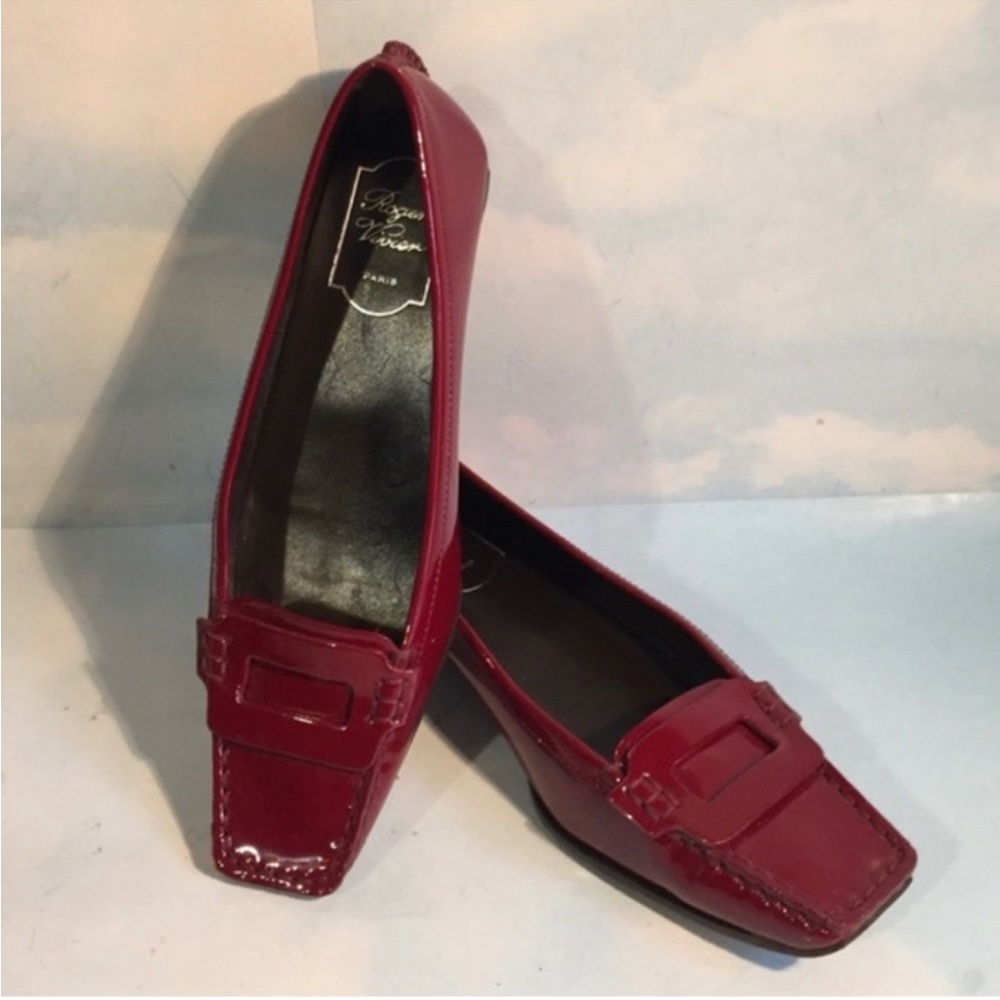 Roger Vivier Red Patent Leather Loafers